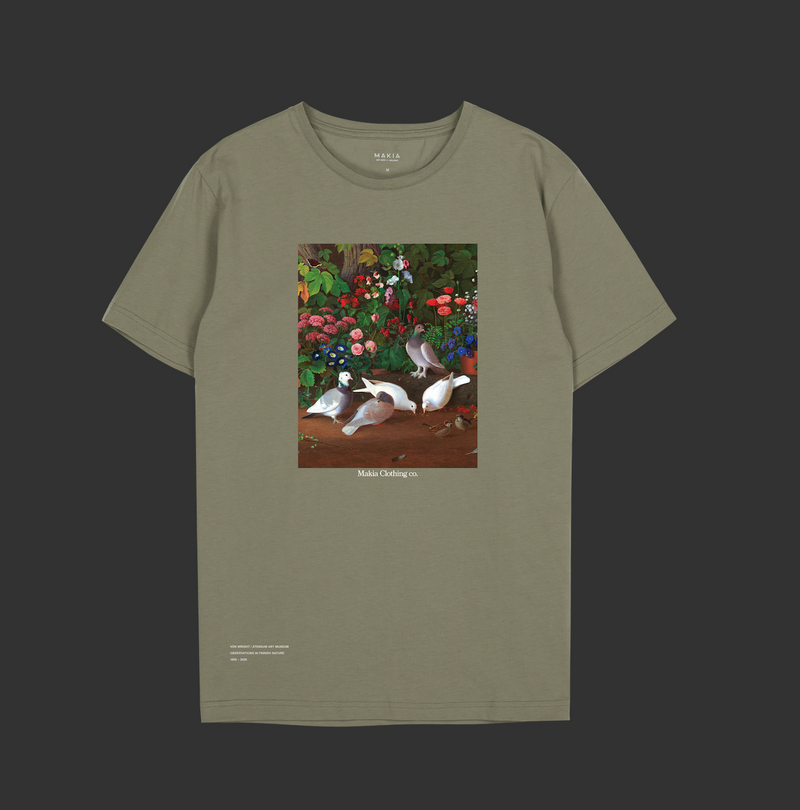 T-Shirt "Pigeons" I olive