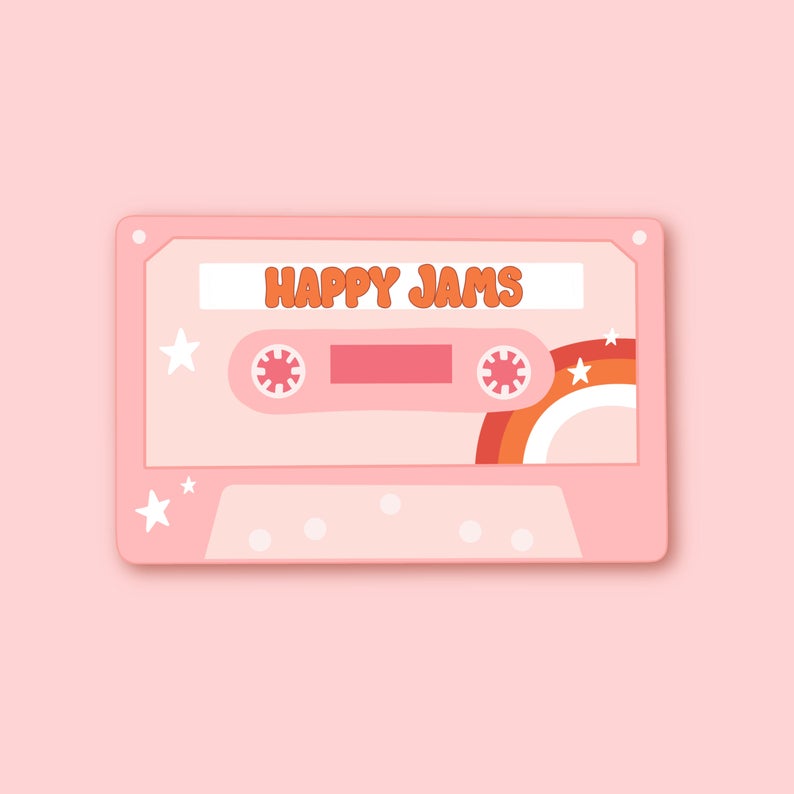 Sticker "Happy Jams Retro Tape" I pink