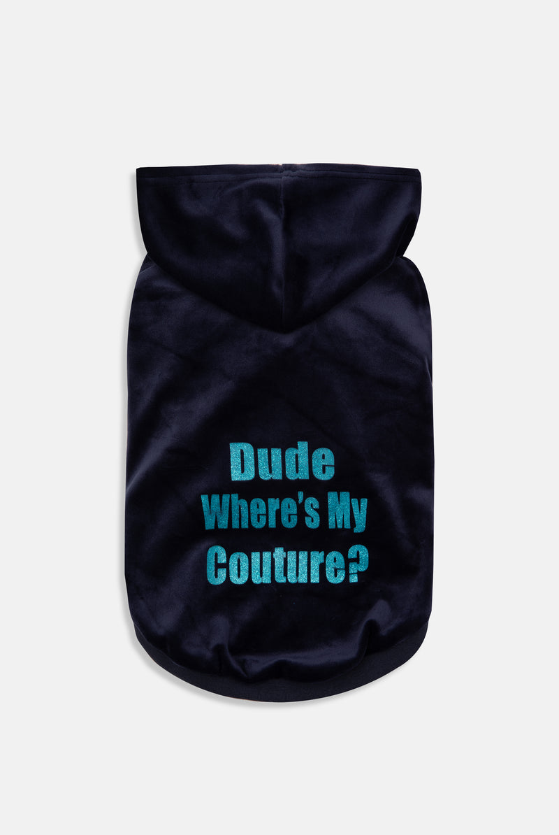 Tier-Hoodie "Dude Where's My Couture" I blue depths