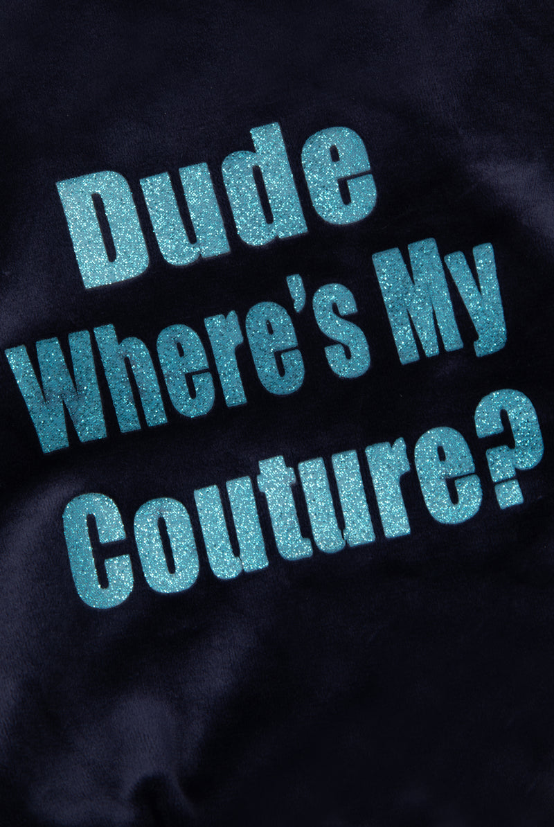 Tier-Hoodie "Dude Where's My Couture" I blue depths
