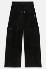 Pant "Audree Cargo" I black mit Strasssteinchen