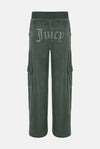 Pant "Audree Cargo" I thyme mit Strasssteinchen