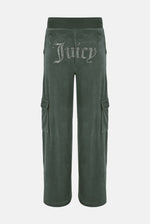 Pant "Audree Cargo" I thyme mit Strasssteinchen