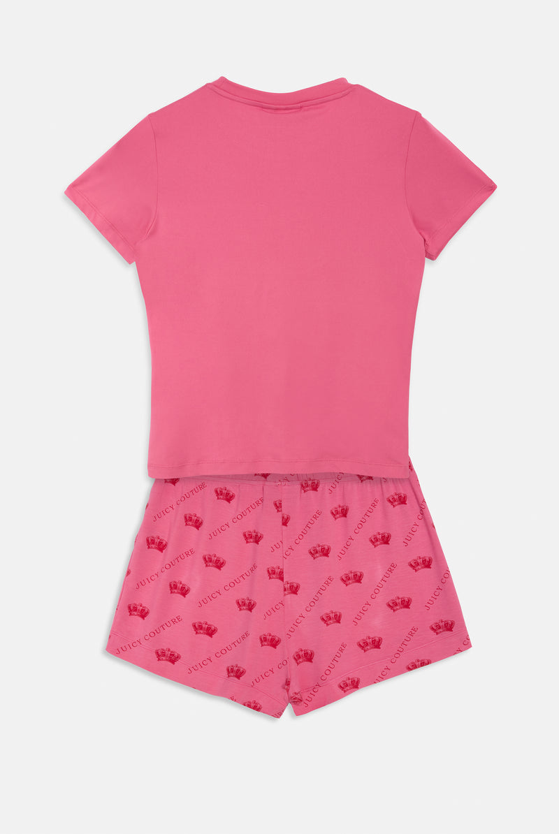 Pyjama "Binky Crown" I hot pink (2er Set)
