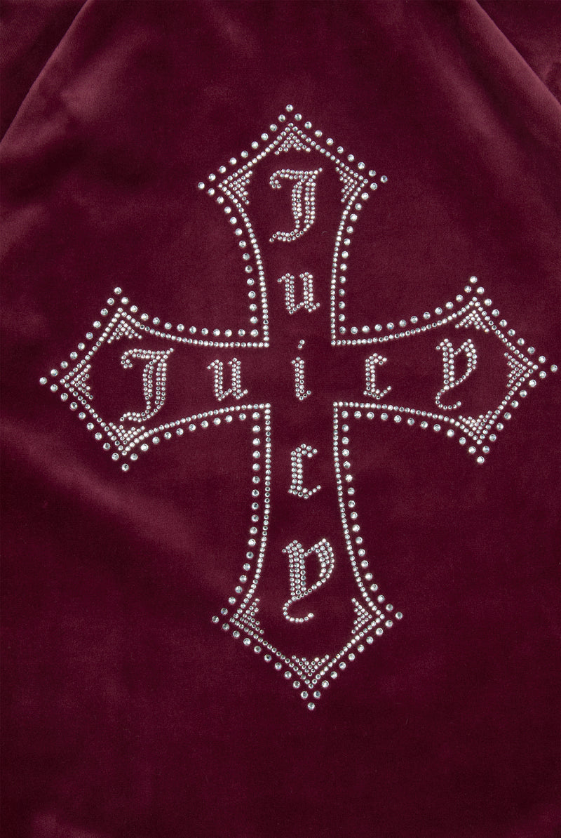 Hoodie "Morgan Cross" I tawny port
