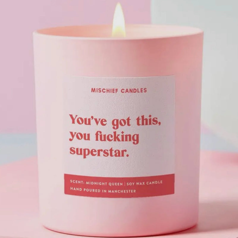 Duftkerze "You've Got This, You Fucking Superstar" I pink
