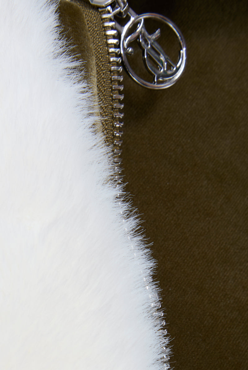 Jacke "Rydell Fur" I dark olive mit Kapuze