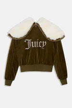 Jacke "Rydell Fur" I dark olive mit Kapuze