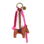 Bag Charm "Horse" I brown pink