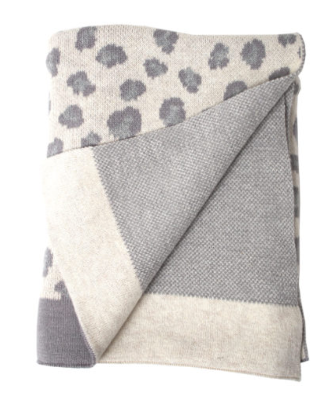 Blanket "Leopard" I grey-white