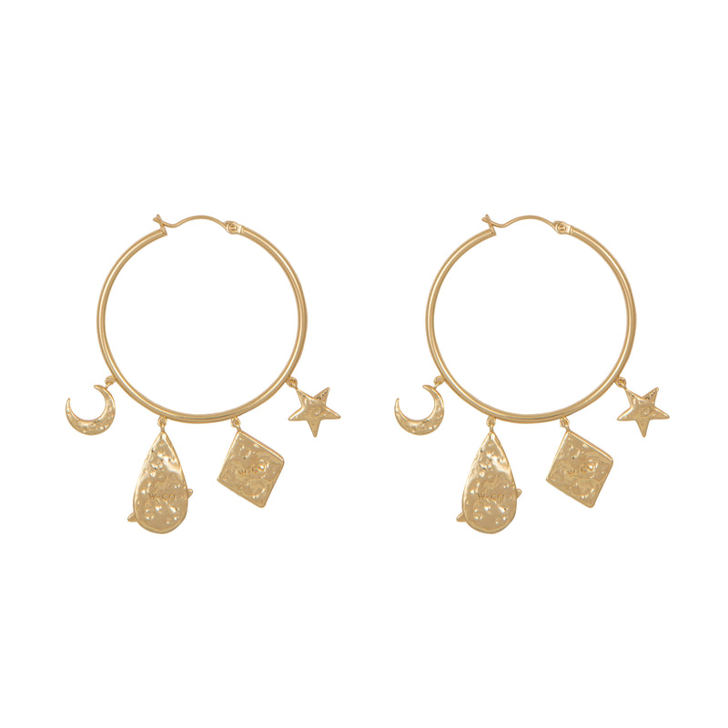 Wild at Heart "Astra Hoop Earrings" I gold