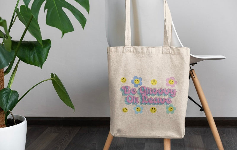 Bag "Be Groovy or Leave" I white