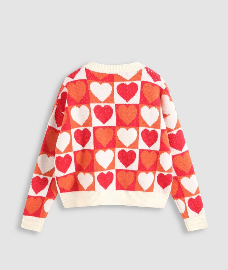 Pullover "Hearts" I red