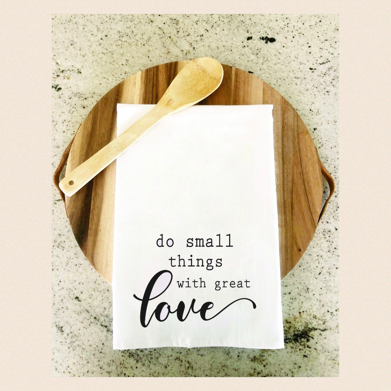 Geschirrtuch "Do small things with great Love" I white