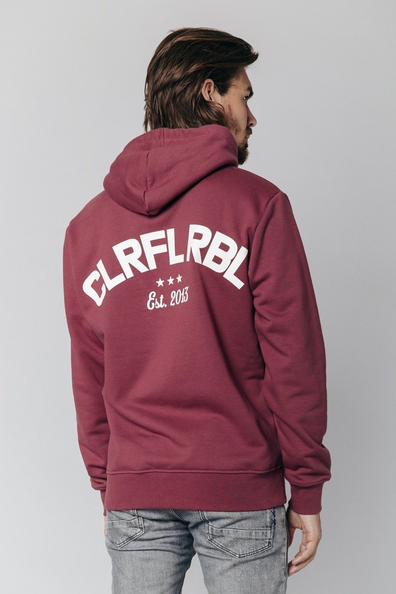 Hoodie "CLRFL RBL" I burgundy