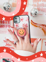 iPhone Grip "Smiley Face" I pink/orange