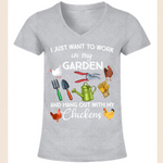 T-Shirt "Chicken and Garden" I grey